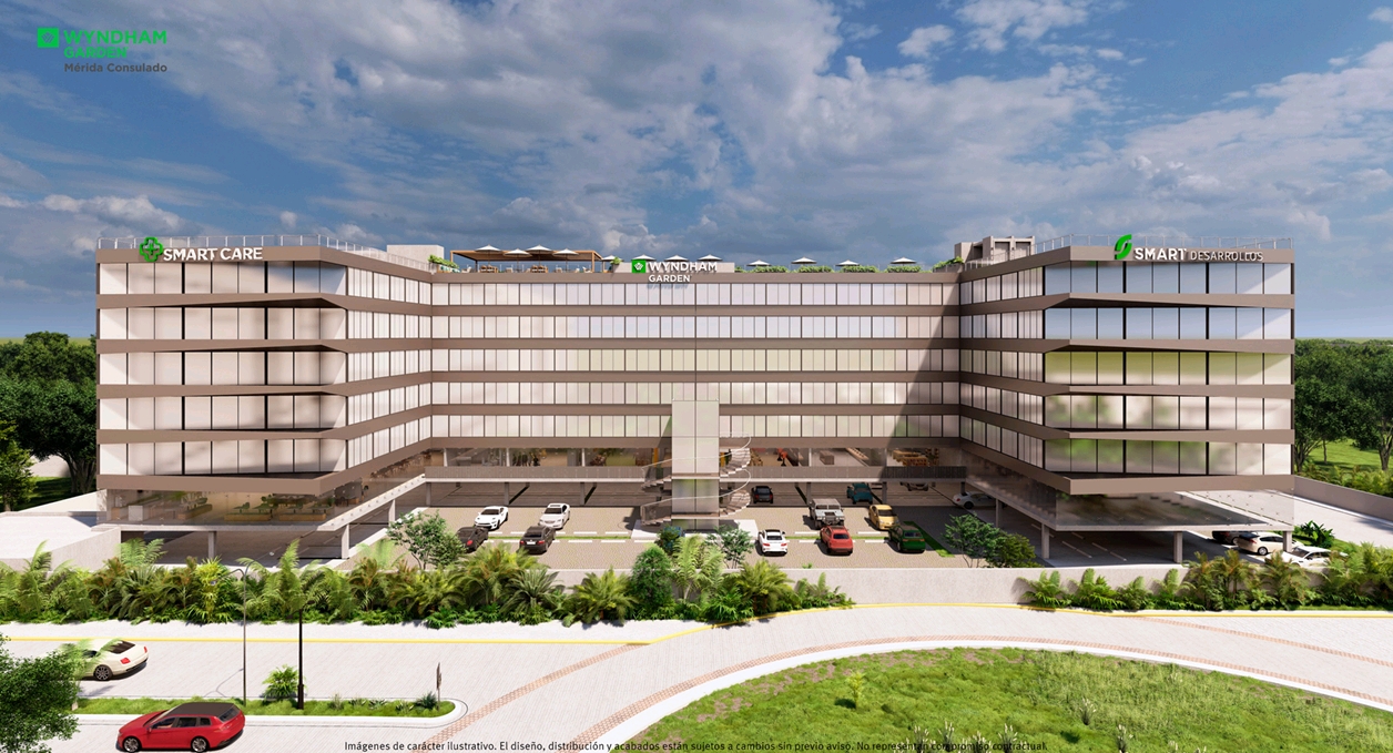 Render del hotel Wyndham Garden Mérida Consulado